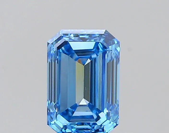 0.71ct Emerald Lab Grown Diamond (Colour Fancy Vivid Blue, Clarity VVS1, IGI Certified)