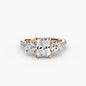 Three-Stone with Pavé Band