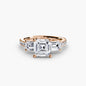 Three-Stone Ring with Pavé Band 4