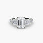 Three-Stone Ring with Pavé Band 4