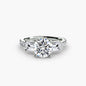 Three-Stone Ring with Pavé Band 4