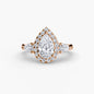 Three-Stone Ring with Halo