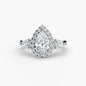 Three-Stone Ring with Halo
