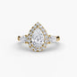 Three-Stone Ring with Halo