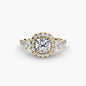 Three-Stone Ring with Halo 2