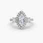 Three-Stone Ring with Halo 2