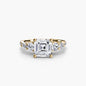 Five Stone Ring with Pavé Band
