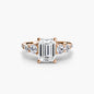 Five Stone Ring with Pavé Band