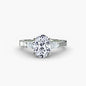 Three Stone with Pavé Shoulders