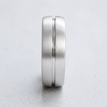 Brushed Sterling Silver Groove Ring